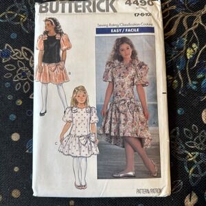 * Butterick Pattern 4490 Girl EZ Dress UNCUT SZ 7-8-10